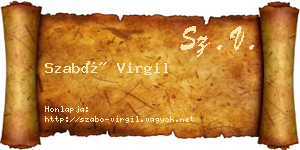 Szabó Virgil névjegykártya