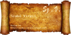 Szabó Virgil névjegykártya